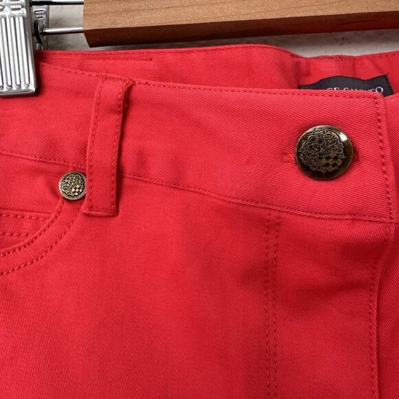 Vince Camuto Skinny Jeans Size 8 Salmon Cotton Stretch New Embroidered Logo - Picture 4 of 6